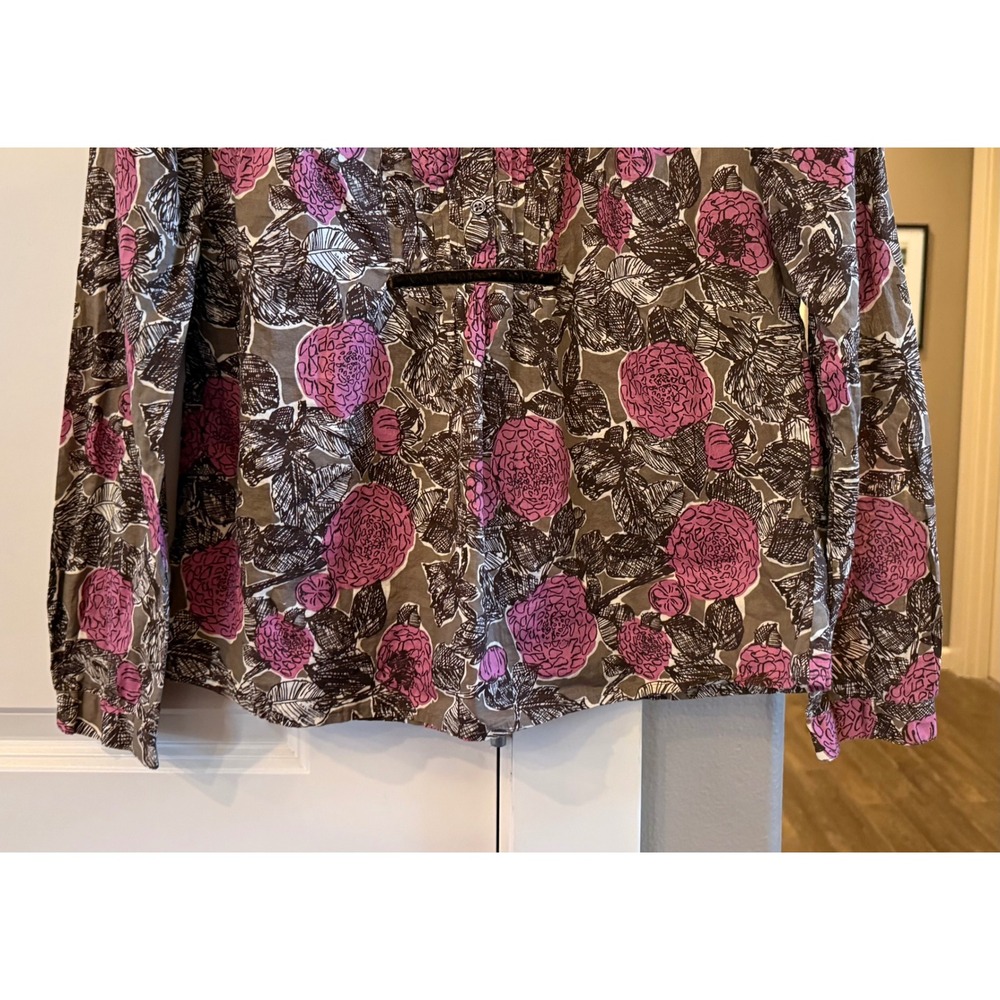 Boden Women's Pretty Feminine Brown and Pink Floral Casual Top/Blouse Medium - Picture 3 of 7